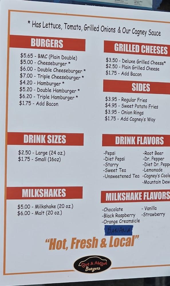 Out & About Burgers Menu image 1